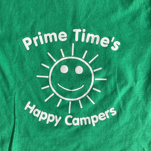 Vintage 90s green Camp tee size youth 6-8 - Picture 1 of 7